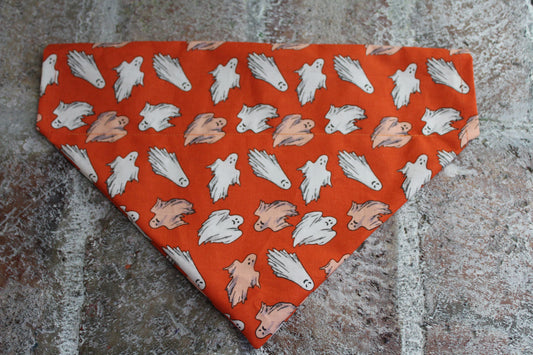 Halloween Ghost Orange Glow In The Dark Dog Bandana