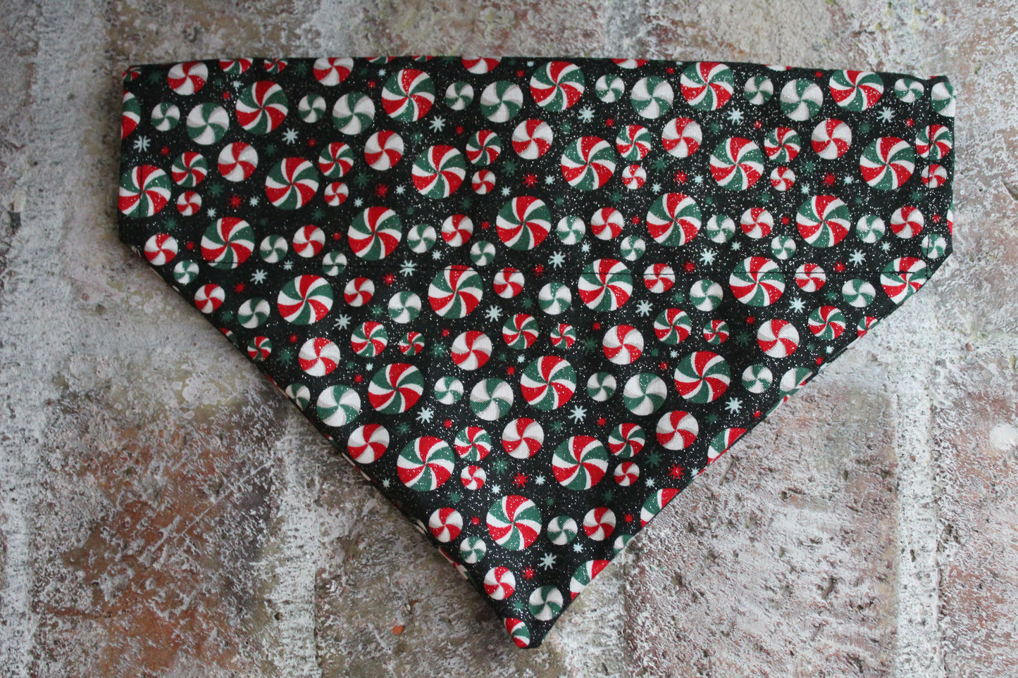 Glitter Christmas Candy Dog Bandana