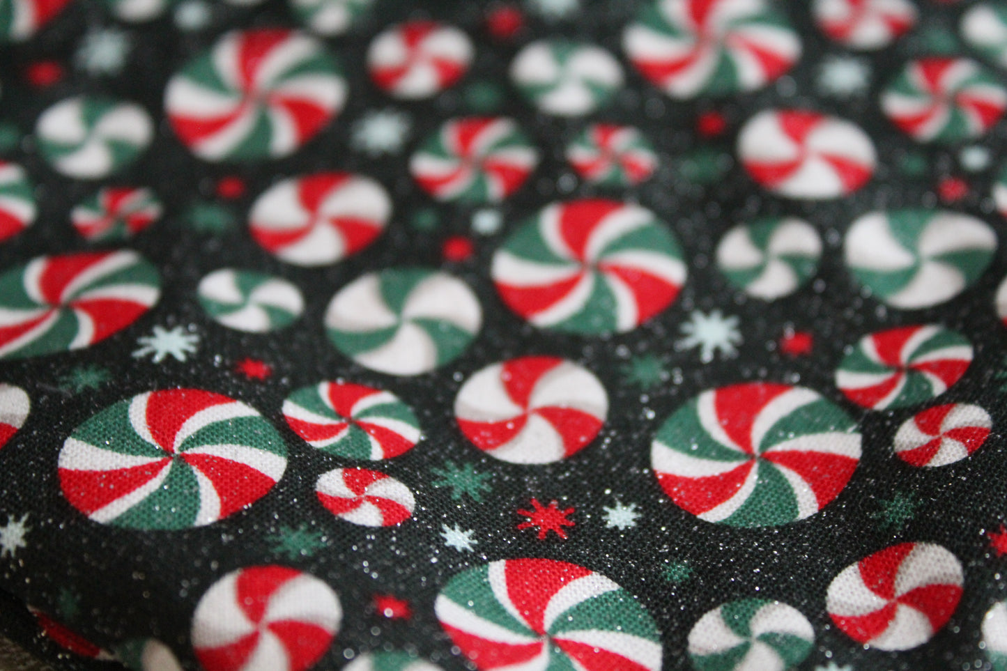 Glitter Christmas Candy Dog Bandana